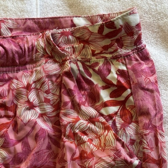 Caribbean Joe Pants Womens Size 16 Casual Travel Tropical Rayon Wide Leg Cropped - Picture 11 of 15